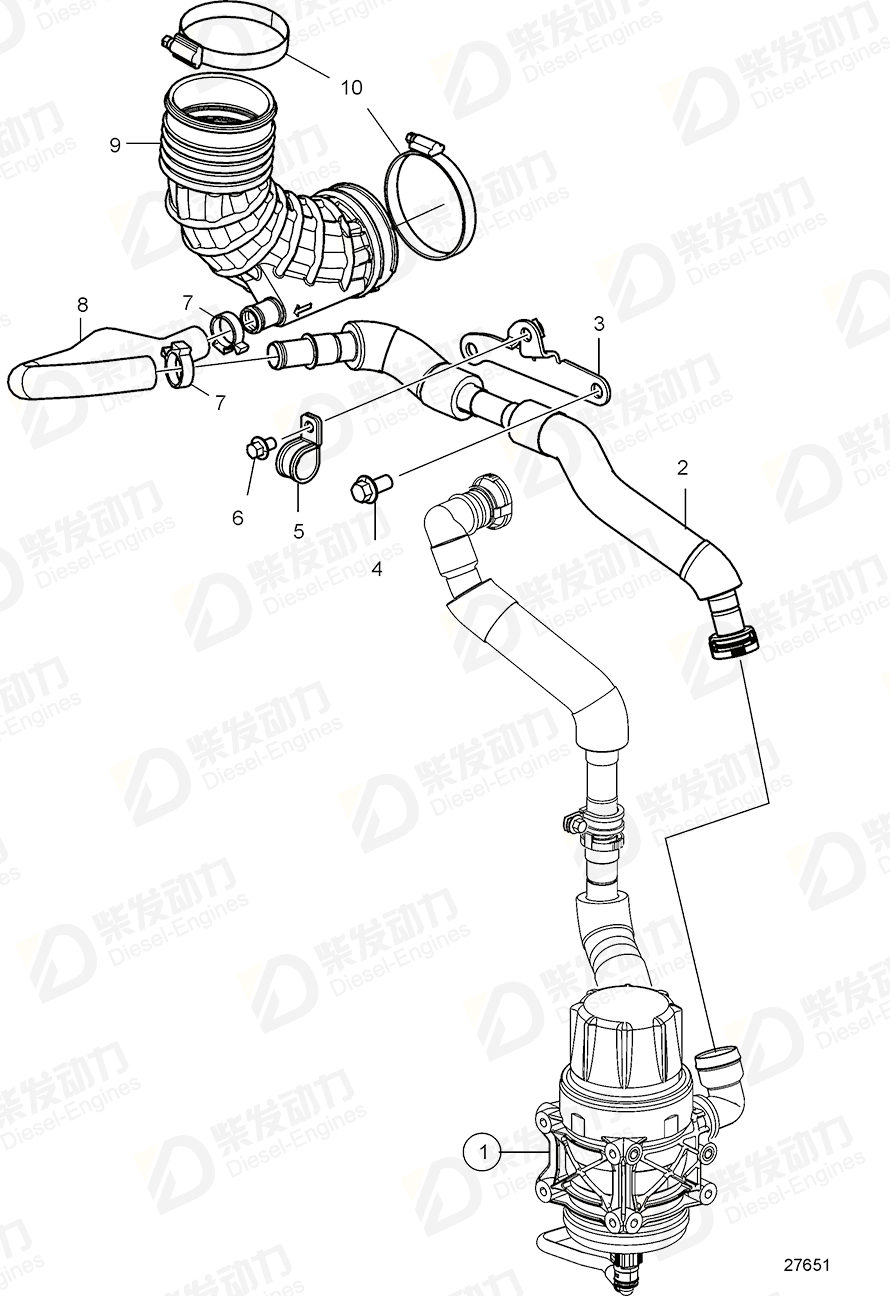 volvo penta Bracket 21792232 Drawing